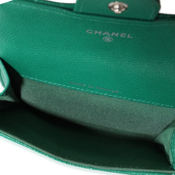 Chanel Emerald Quilted Caviar Flap Card Holder - Picture 4 of 7